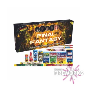 The "Final Fantasy Selection Box" offers a spectacular display of fireworks with an exciting mix of rockets and fountains.
