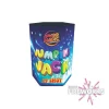 Hexagonal blue fireworks container labeled "Jumping Jack 19 Shot Single Light" with colorful text and the "Pyro Magic Fireworks" logo, showcasing bright light graphics that evoke a dazzling effect reminiscent of a single light igniting the night sky.