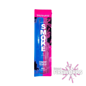 The "Gender Reveal | Girl or Boy? | Hand Held Smoke" from Bristol Fireworks creates vibrant pink and blue clouds, featuring the label "Gender Reveal.